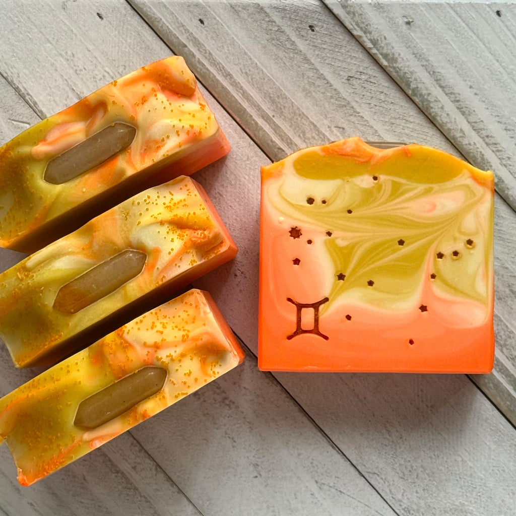 Gemini Ascendant Artisan Soap (Sweet Orange Chili Pepper Fragrance)