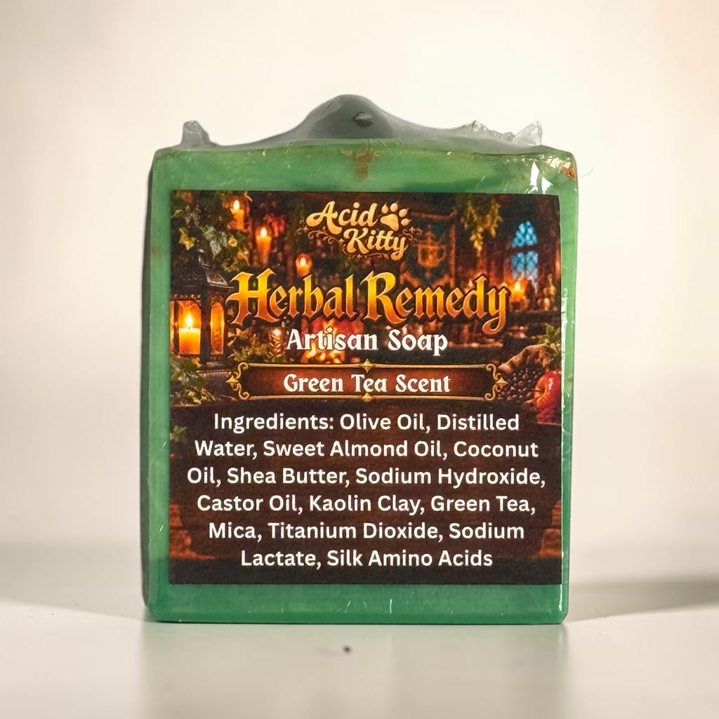 Herbal Remedy Artisan Soap | Green Tea Scent