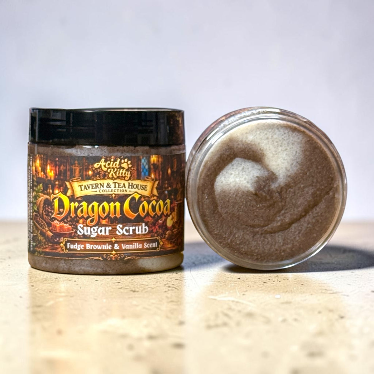 Dragon Cocoa Emulsified Sugar Scrub | Fudge Brownie & Vanilla Scent