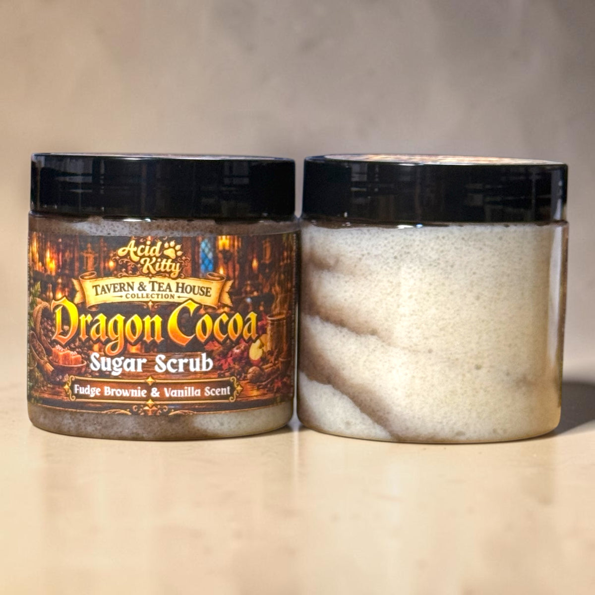 Dragon Cocoa Emulsified Sugar Scrub | Fudge Brownie & Vanilla Scent
